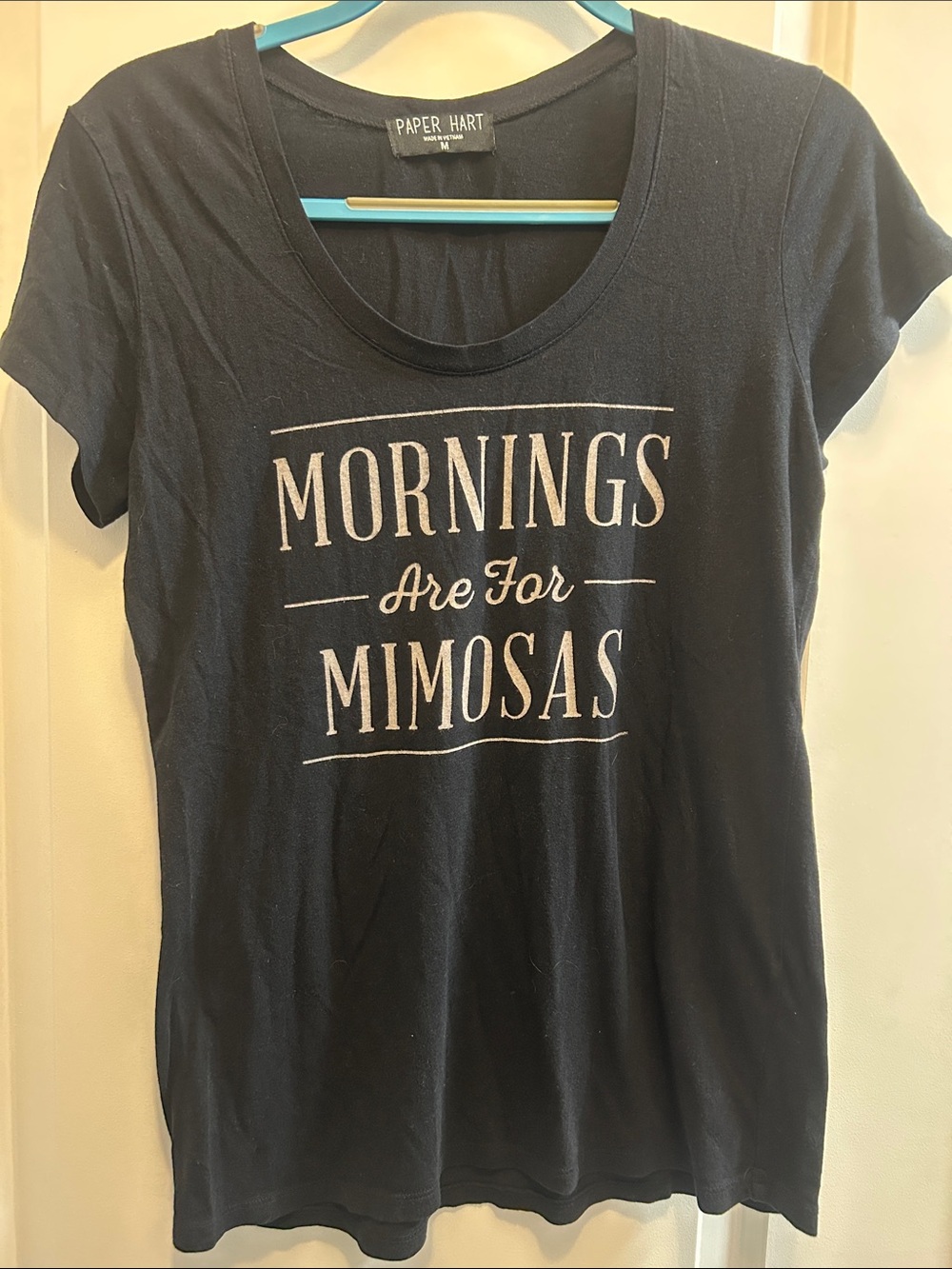 Mornings are for mimosas black graphic T-shirt
